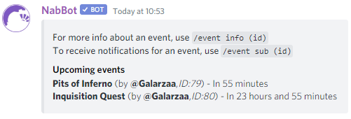 Using the event command
