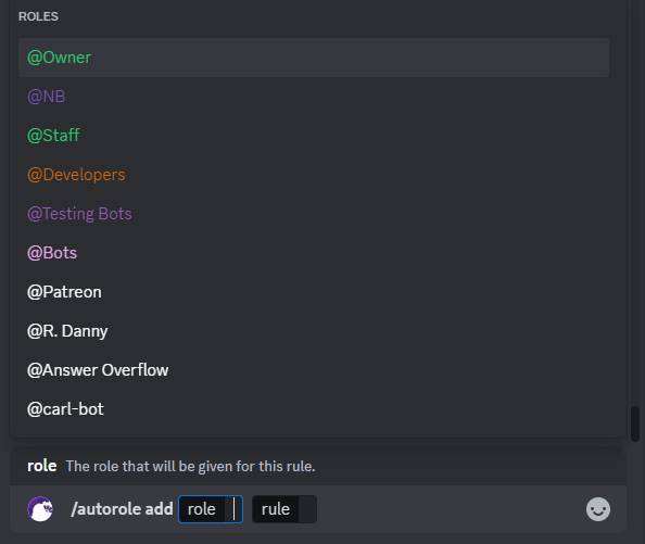 /autorole add command