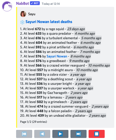 Command with pagination